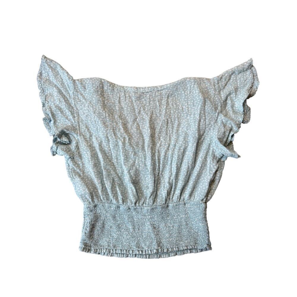 Abercrombie & Fitch. Women's Tank/Crop top, size Small, Teal & White - Picture 2 of 6
